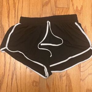 Women's Black Athletic Shorts with White Trim
